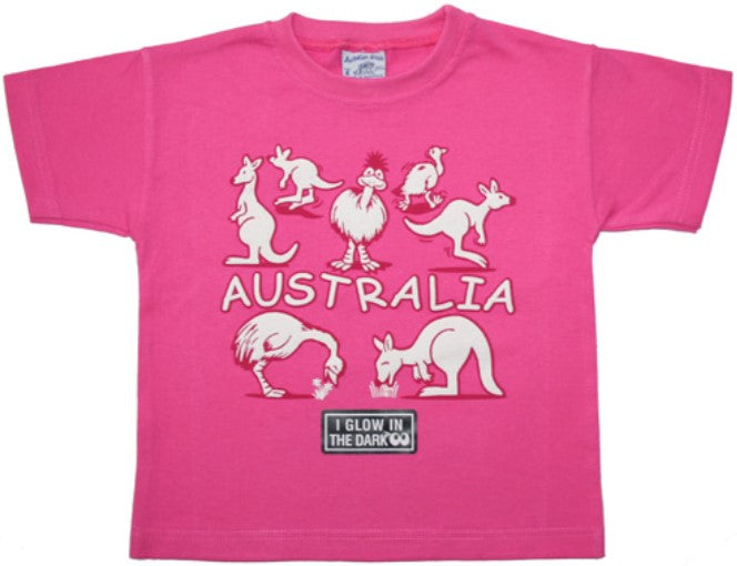 Kids TS Kangaroo Emu Glow