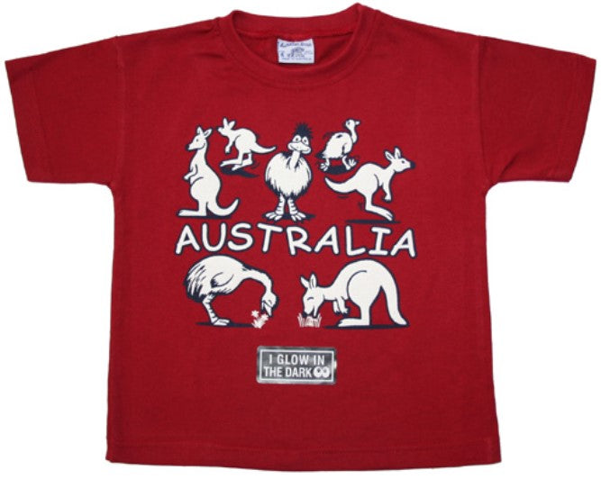 Kids TS Kangaroo Emu Glow