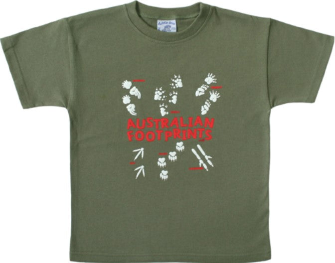 Kids TS Aust Footprints Glow
