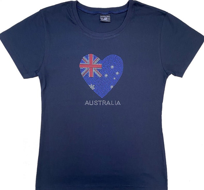 Ladies T-shirt Flag Dot Heart