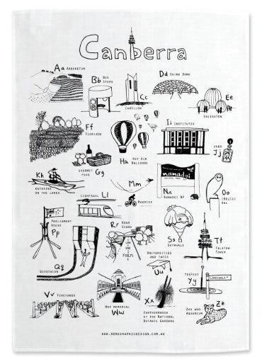 Tea towel Canberra A-Z