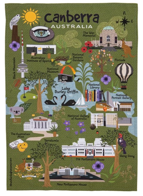 Tea Towel Canberra Land Down Under