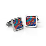 Cufflinks Sq Family Picking Wildflowers Aboriginal