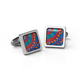 Cufflinks Sq Family Picking Wildflowers Aboriginal