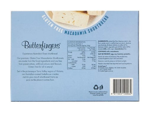 Gluten Free Shortbread Macadamia