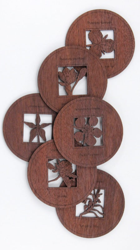 Coasters Flowers Round