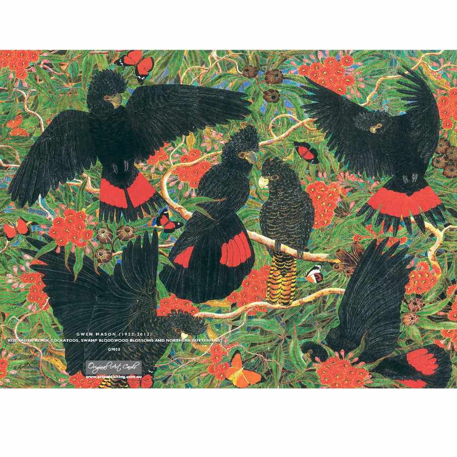 Card Red-Tailed Black Cockatoos