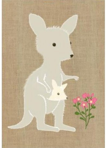 Card Kangaroo and Joey Super Cute