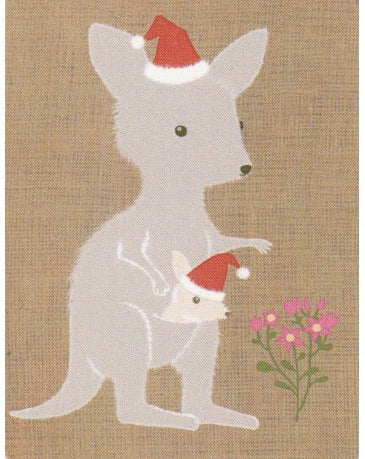 Card Xmas Kangaroo and Joey