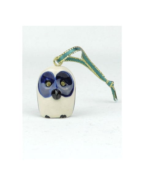Glazed Xmas Owl Ceramic Animal