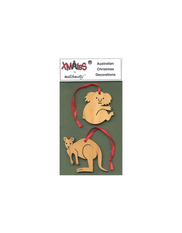 2Pack Pine Koala and Kangaroo Christmas Dec