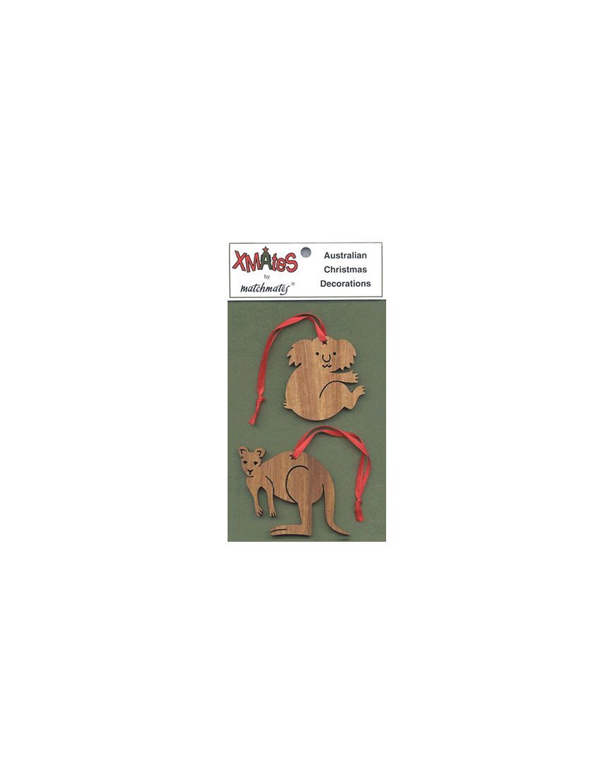 2Pack Dark Koala and Kangaroo Christmas Dec
