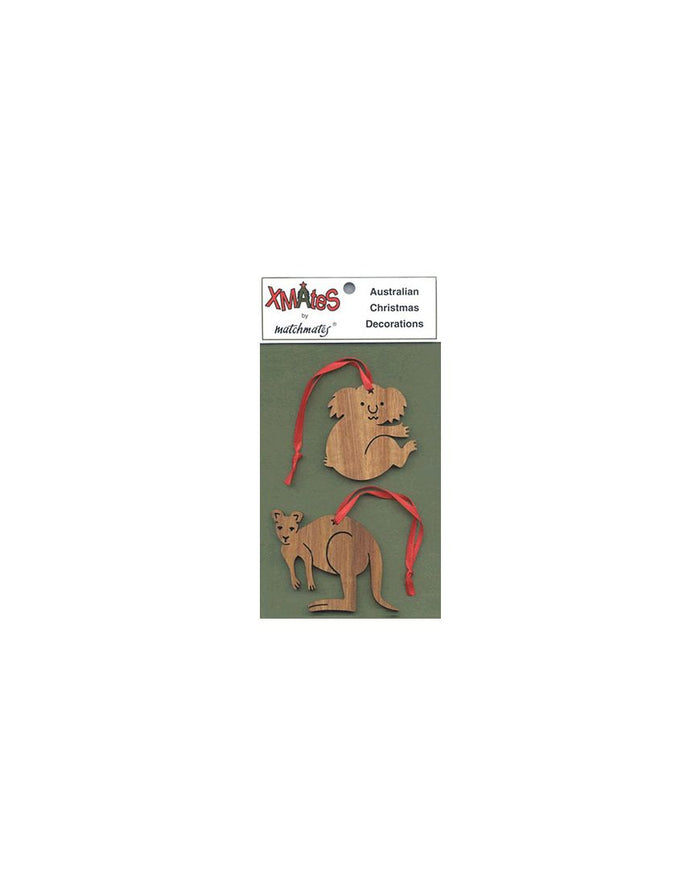2Pack Dark Koala and Kangaroo Christmas Dec