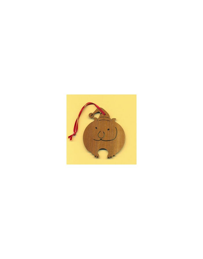 Med Dark Santa Wombat Christmas Dec