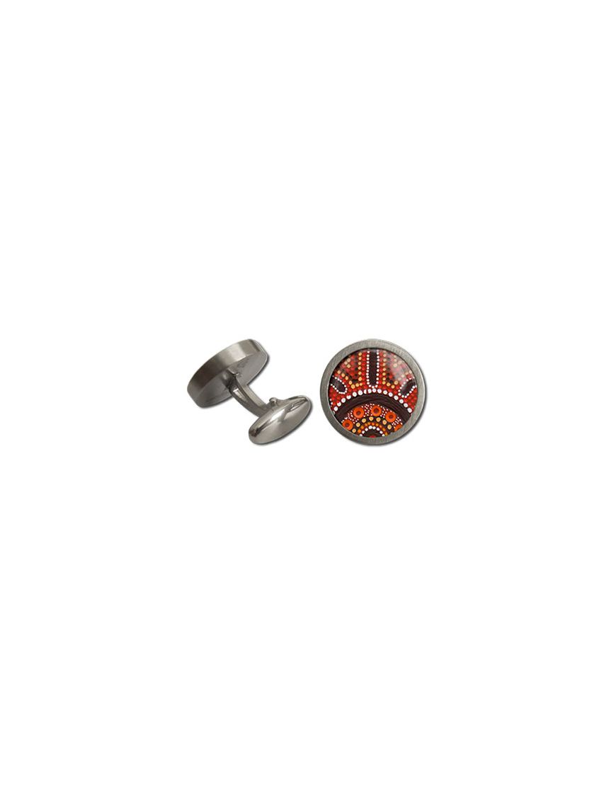 Cufflinks Rnd Gathering Bushfood Aboriginal