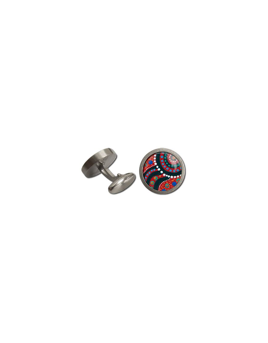 Cufflinks Rnd Swim After Rain Aboriginal
