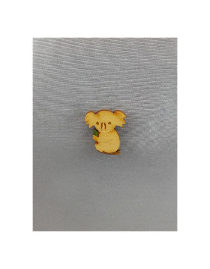 Wood Brooch Koala Leaf (Branch)