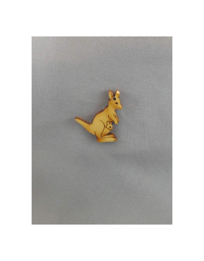 Wood Brooch Kangaroo