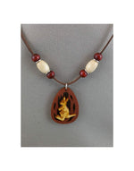 Leather Necklace Kangaroo Oval