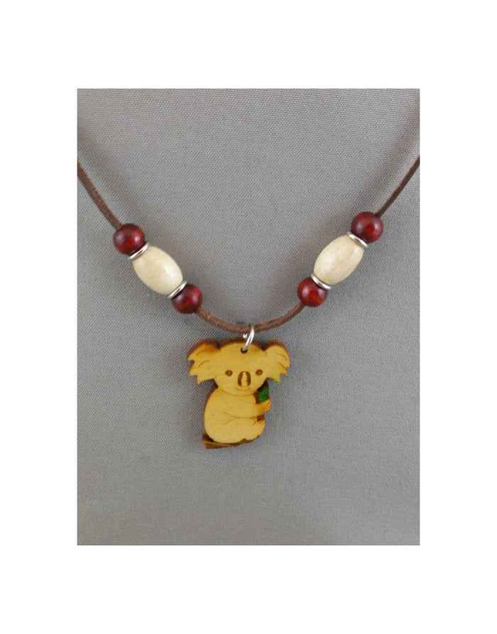 Leather Necklace Koala Leaf(Branch)