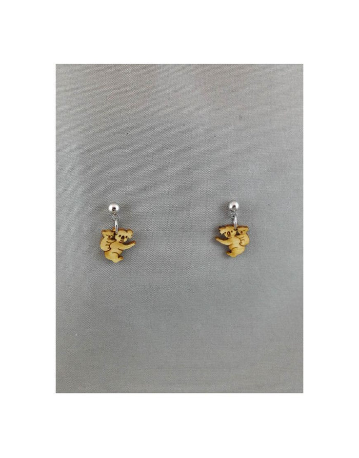 Wood Earrings Hanging Koala+Young