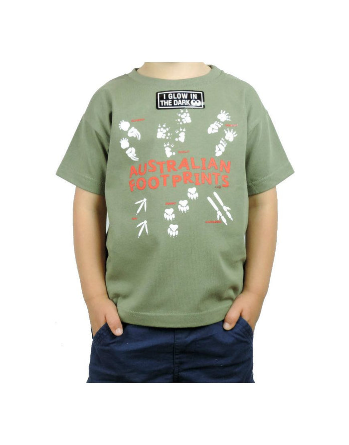 Kids TS Aust Footprints Glow
