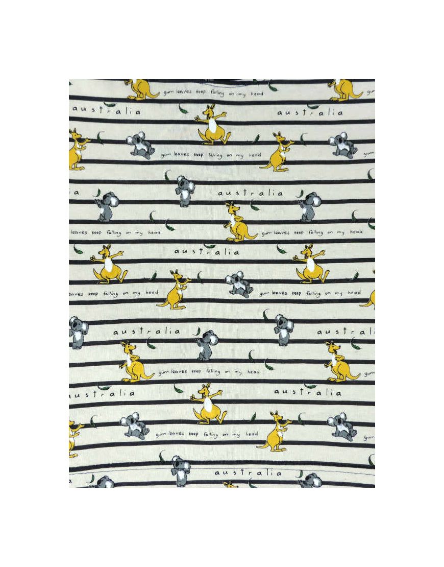Kids TS Koala Kangaroo Gumleaf stripe
