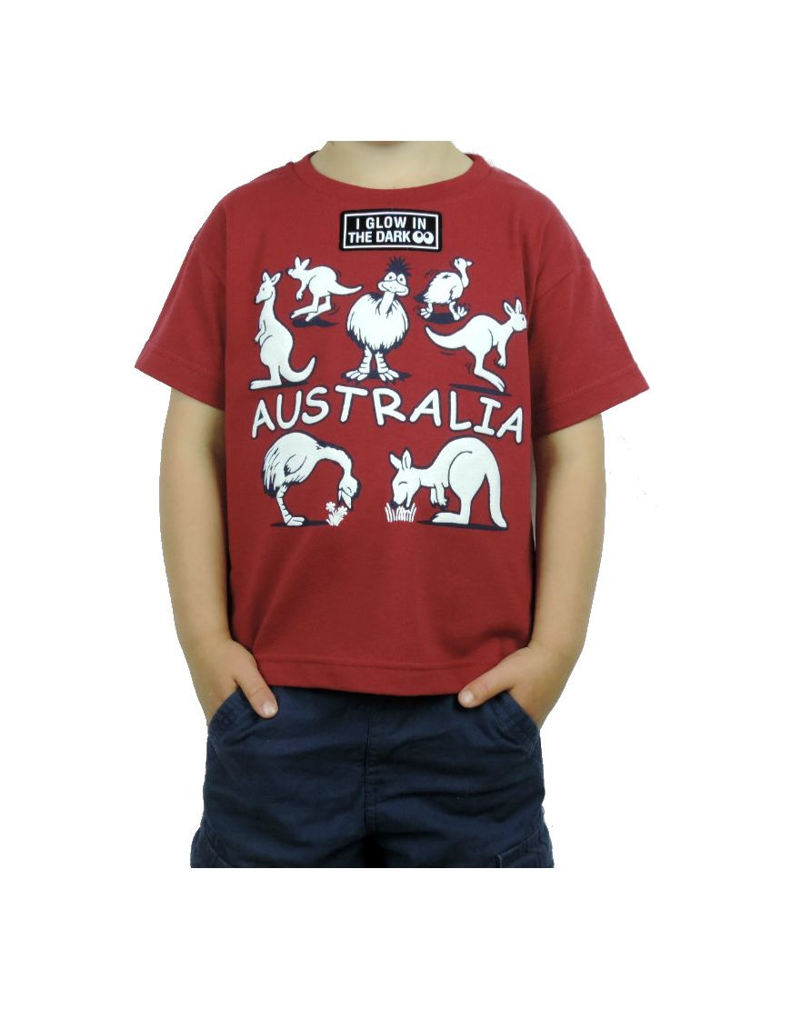 Kids TS Kangaroo Emu Glow
